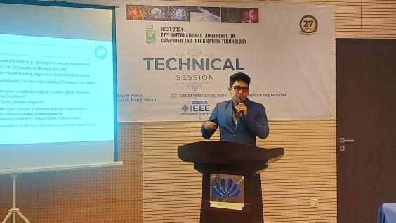 Presented our research "A Hybrid Multiclass Brain Tumor Segmentation Method Combining EfficientNet and U-Net" at the 27th ICCIT [Ranked - C, Conference]