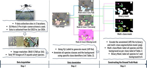 AqUavplant Dataset: A High-Resolution Aquatic Plant Classification and Segmentation Image Dataset Using UAV